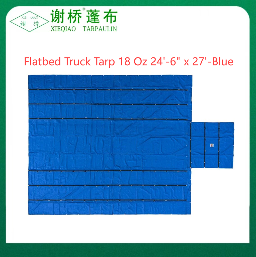 18oz síkágyas teherautó Tarp 24 "-6" "x27" (8 "csepp) -blue