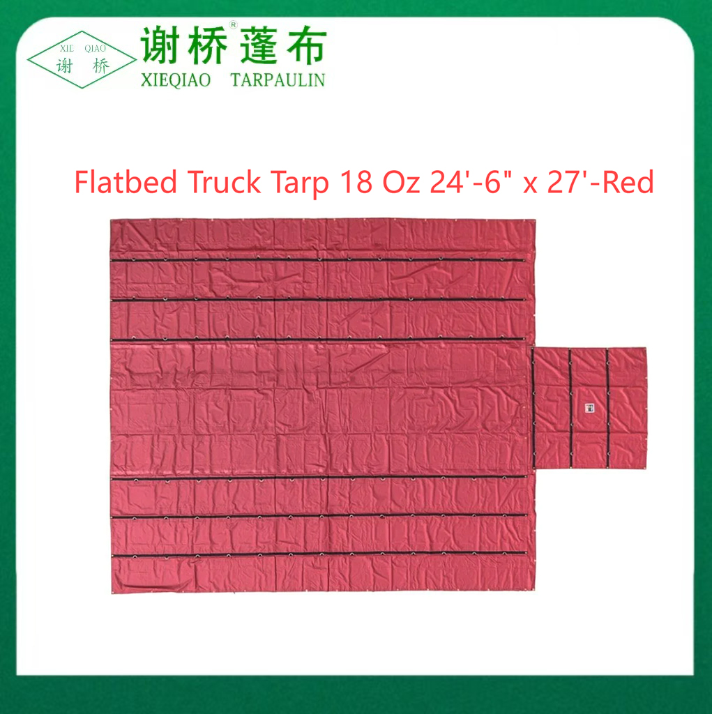 18oz síkágyas teherautó Tarp 24 "-6" "x27" (8 "csepp) -red